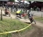vidéo course motocross collision de coté accident chute