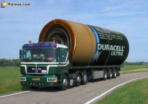 photo pile duracell ultra transport convoi exceptionnel humour insolite