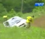 vidéo rallye voiture virage photographe chanceux