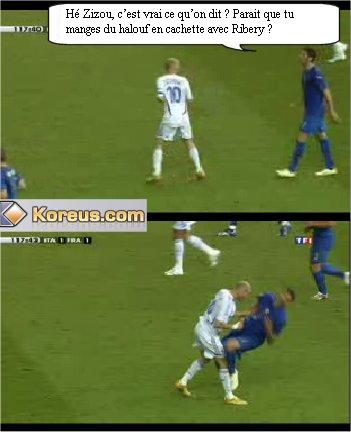 photo zinedine zidane coup tete Marco Materazzi france italie coupe monde 2006 humour insolite