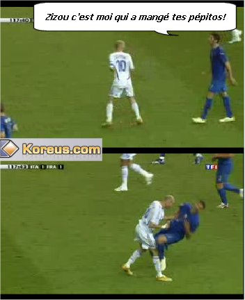 photo zinedine zidane coup tete Marco Materazzi france italie coupe monde 2006 humour insolite