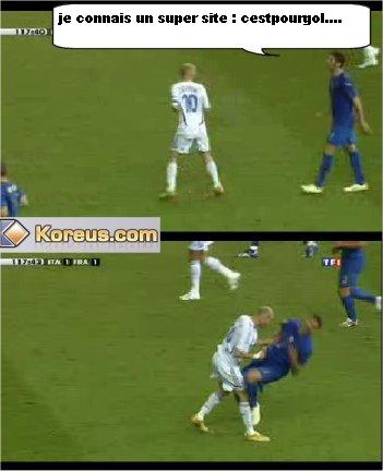 photo zinedine zidane coup tete Marco Materazzi france italie coupe monde 2006 humour insolite