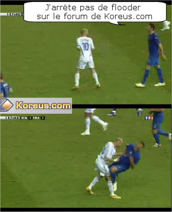 photo zinedine zidane coup tete Marco Materazzi france italie coupe monde 2006 humour insolite