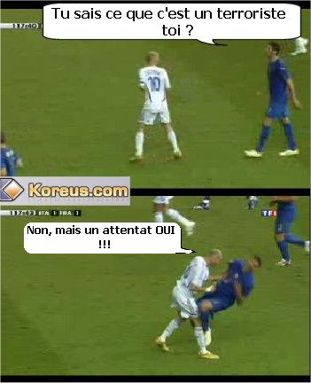 photo zinedine zidane coup tete Marco Materazzi france italie coupe monde 2006 humour insolite