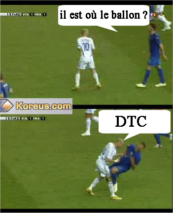 photo zinedine zidane coup tete Marco Materazzi france italie coupe monde 2006 humour insolite