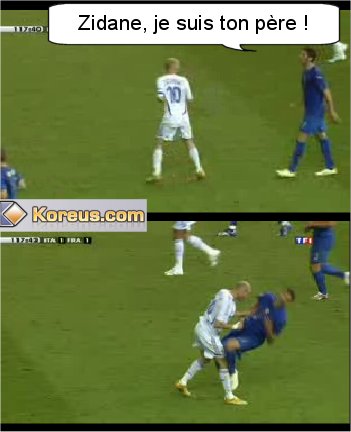 photo zinedine zidane coup tete Marco Materazzi france italie coupe monde 2006 humour insolite