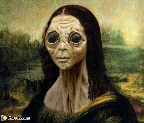 photo humour insolite alien joconde mona lisa gros yeux