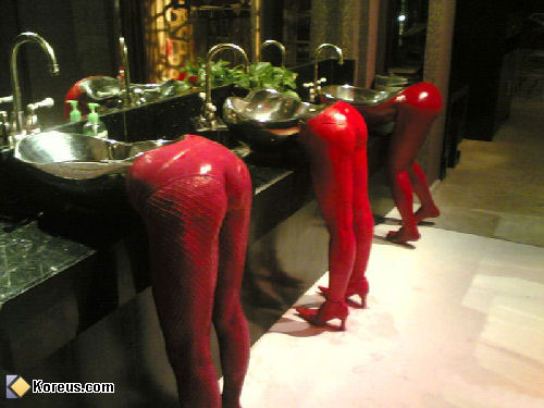 photo lavabo toilettes jambes femme humour insolite