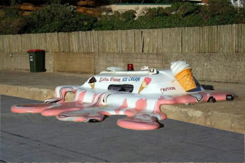 photo camion glace fondu  humour insolite