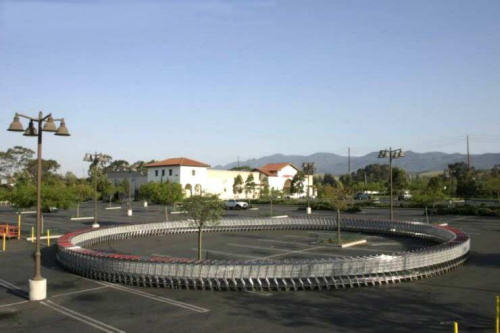 photo parking caddie cercle rond humour insolite