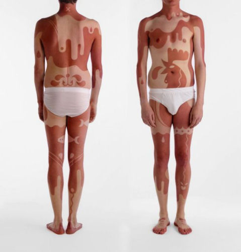 photo humour insolite art bronzage tatouage dessin