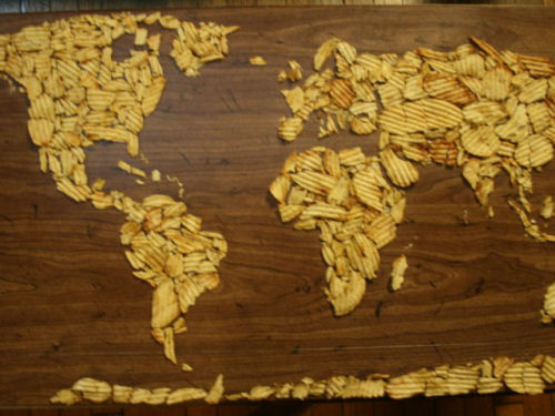 photo carte monde chips humour insolite