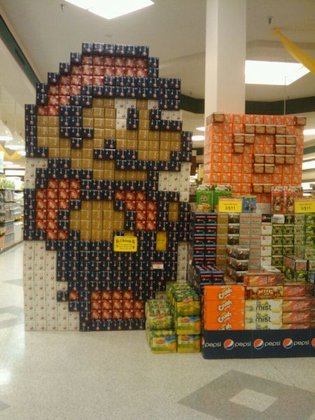 photo humour insolite mario 8-bits pack coca