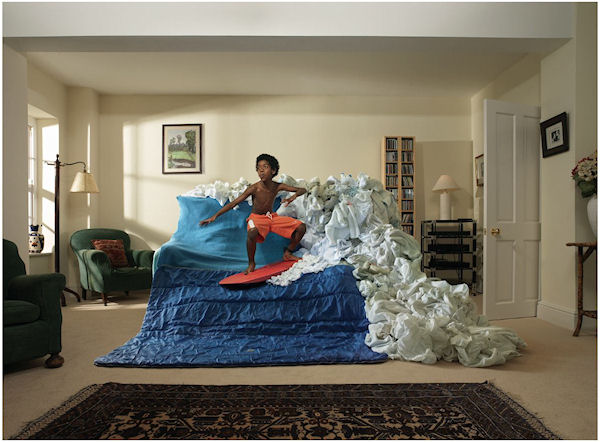 photo humour insolite surf canapé linge