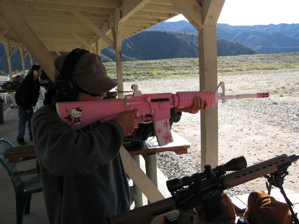insolite fusil hello kitty rose