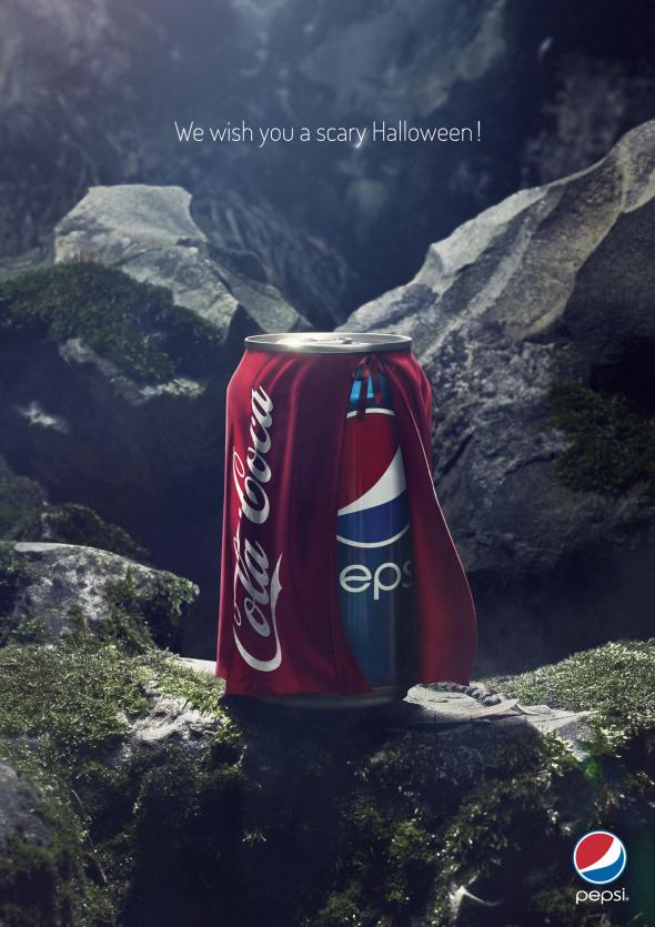 insolite canette coca-cola halloween pepsi pub