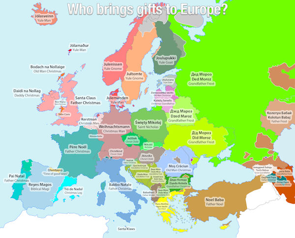 insolite cadeau carte europe noel