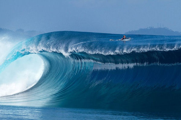 insolite surfeur vague