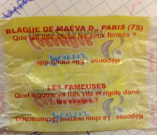 insolite blague carambar shumacher