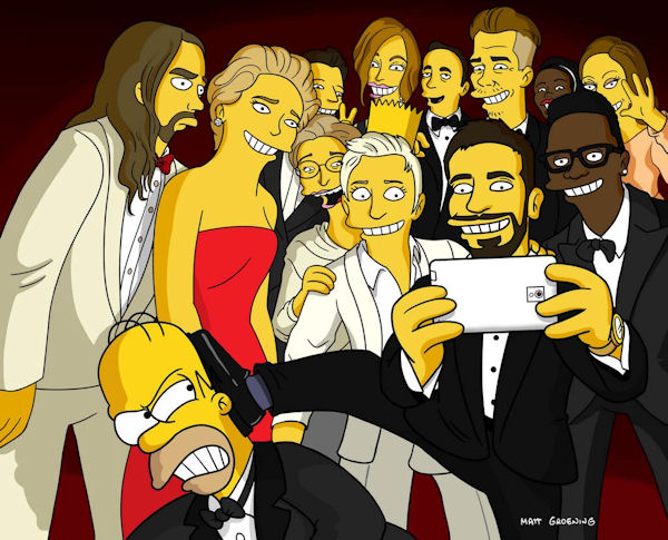insolite ellen oscars selfie simpson