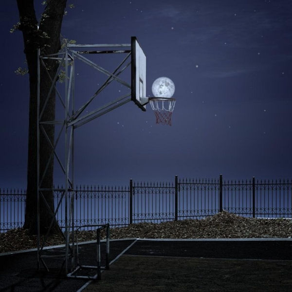 insolite basketball lune panier
