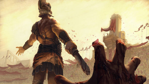 insolite gladiateur vaincu vision