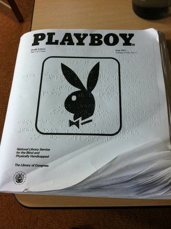 insolite aveugle braille magazine playboy