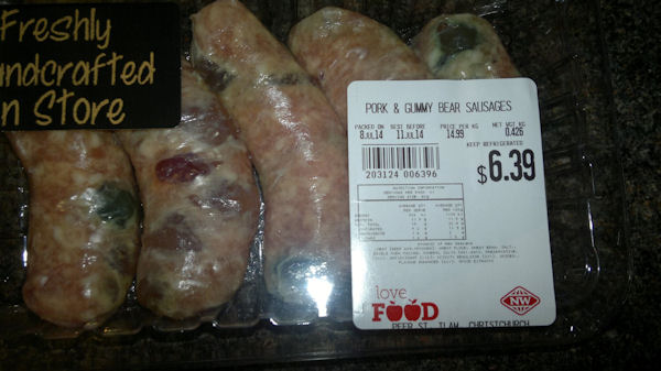 insolite gelatine ourson saucisse