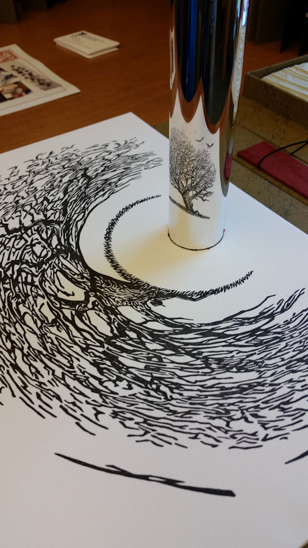 insolite arbre cylindre dessin perspective