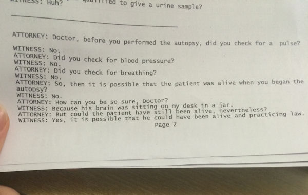 insolite avocat discussion docteur proces