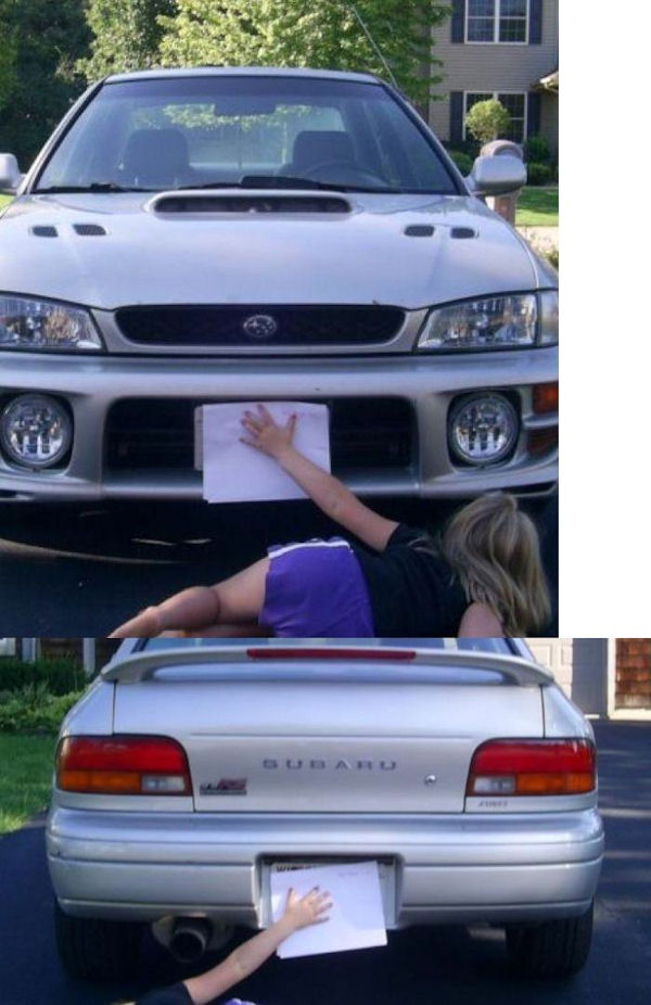 insolite femme immatriculation plaque voiture