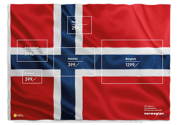 insolite drapeau norvege pub