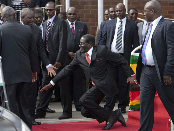 insolite chute president zimbabwe