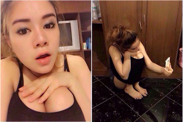 insolite fille photo poitrine sein selfie