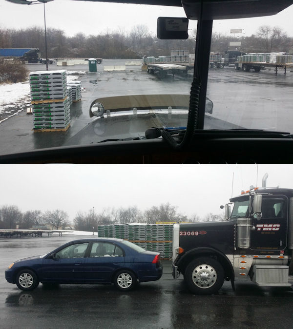 insolite camion visibilite voiture