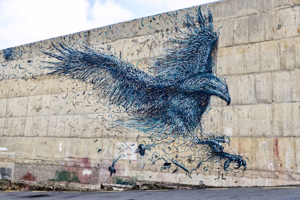 insolite aigle art mur street