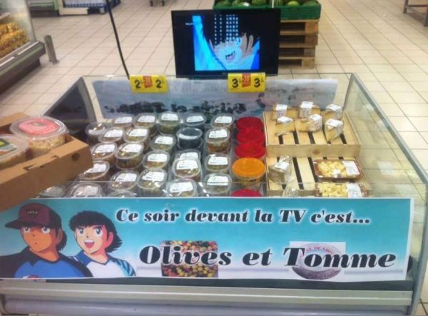insolite fromage jeu mot olive rayon supermarche tom