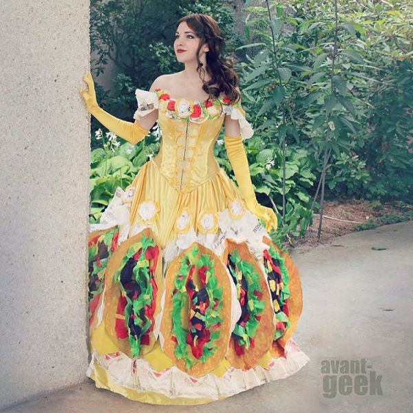 insolite bell belle bete femme motif robe taco