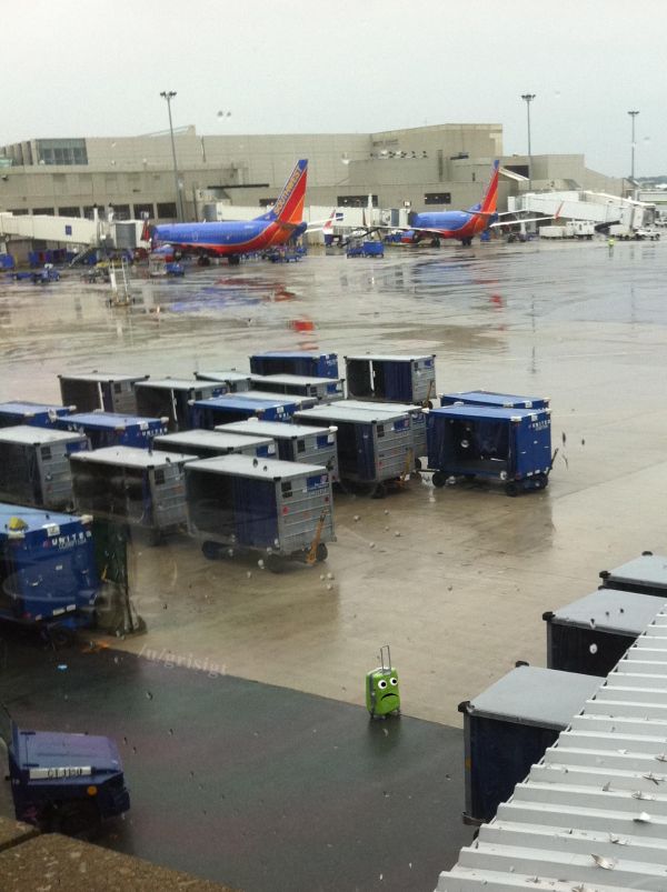 insolite aeroport seul triste valise