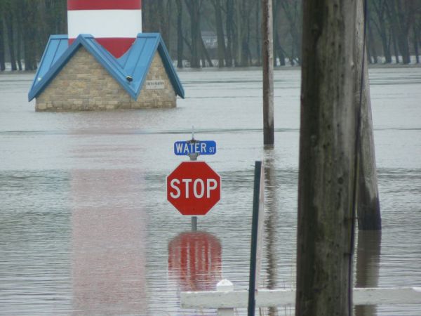 insolite eau inondation panneau rue