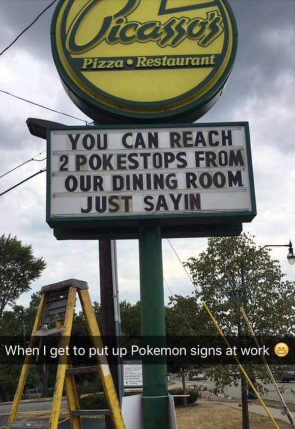 insolite enseigne go pokemon pokestop restaurant