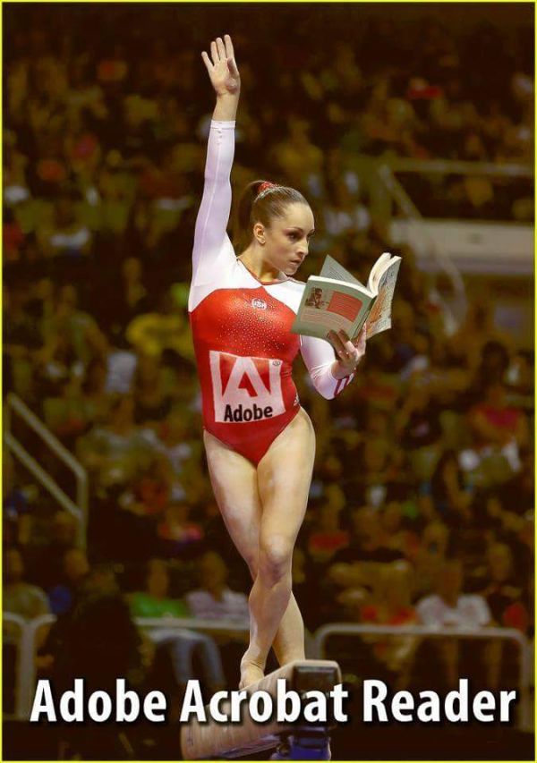 insolite acrobat adobe gymnaste gymnastique livre poutre reader