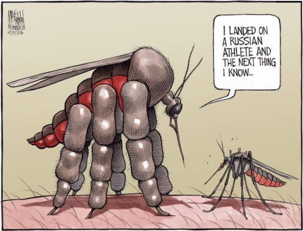 insolite 2016 athlete dopage jo moustique rio russie