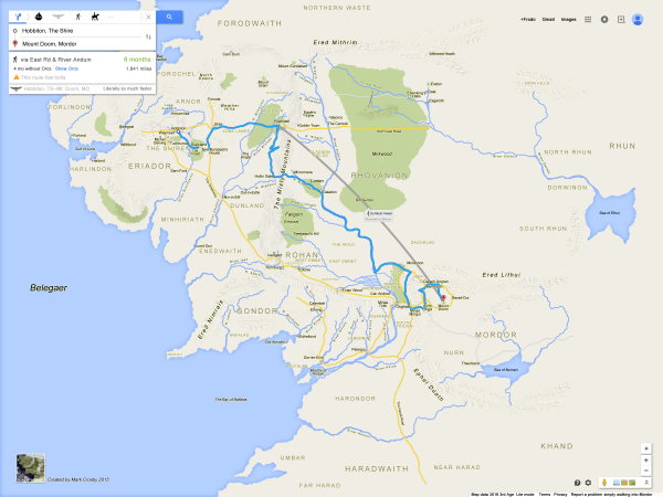 insolite comte frodon google maps milieu mordor terre