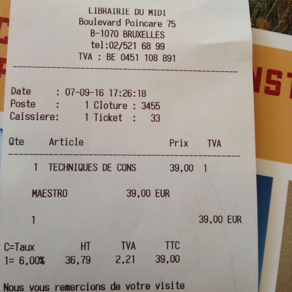 insolite caisse construction livre technique ticket