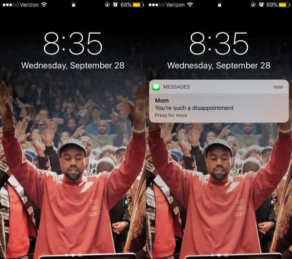 insolite ecran fond iphone kanye notification telephone west