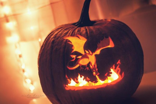 insolite citrouille dragon feu halloween souffle