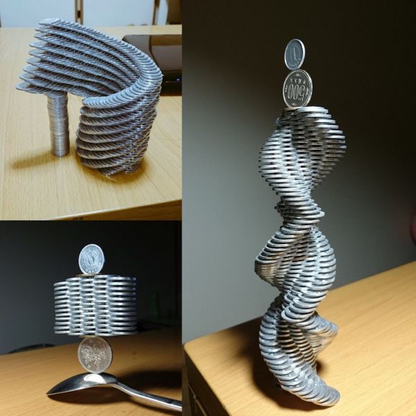 insolite art empiler equilibre monnaie piece