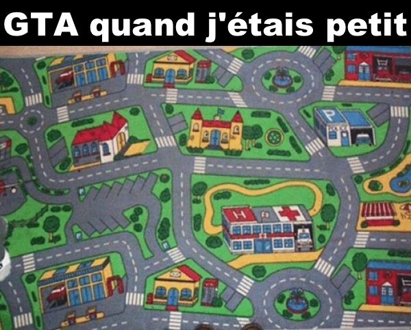 insolite gta jeu tapis ville voiture