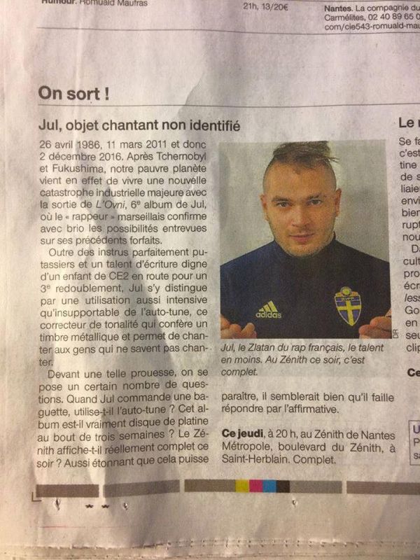 insolite album chanteur critique jul ouest-france ovni